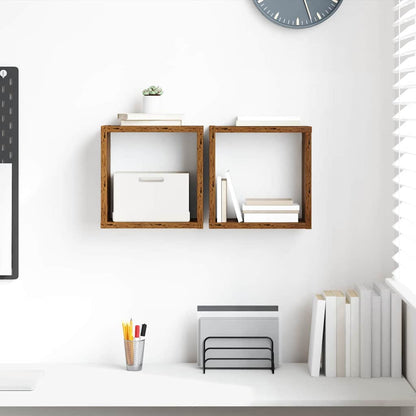 Wandregal mit Regal Wandmontiert Altholz Holzwerkstoff