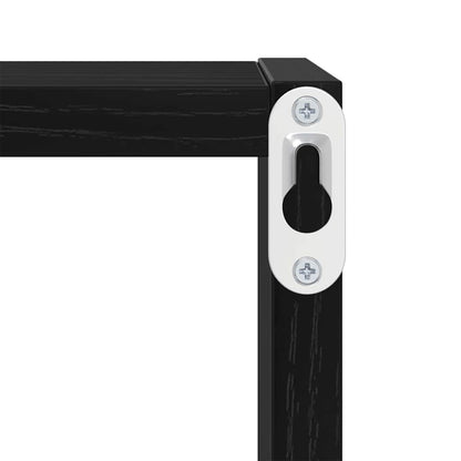 Wandregal mit Regal Schwarz Eichen-Optik Holzwerkstoff