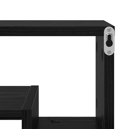 Wandregal Schwarz Eichen-Optik 82 x 15 x 51 cm Holzwerkstoff