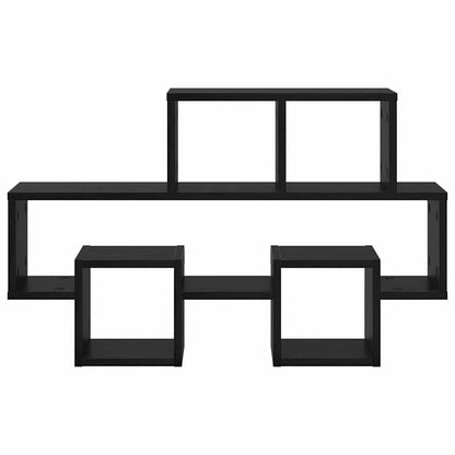 Wandregal Schwarz Eichen-Optik 82 x 15 x 51 cm Holzwerkstoff