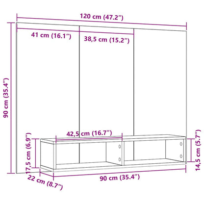 TV-Schrankset Altholz 120 x 23,5 x 90 cm Holzwerkstoff