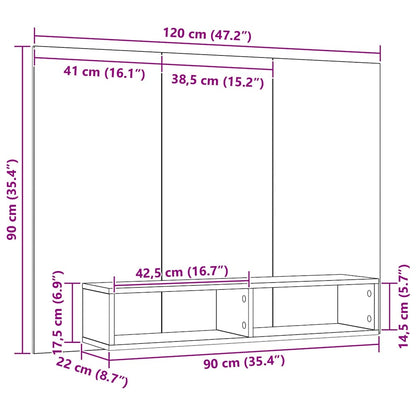 TV-Schrankset Artisan-Eiche 120 x 23,5 x 90 cm Holzwerkstoff