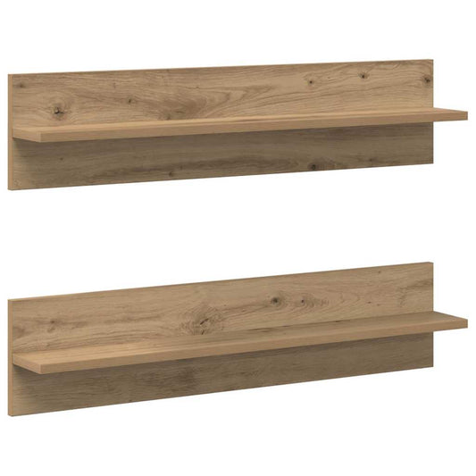 Wandregal 2 pcs Artisan-Eiche 80 x 11,5 x 18 cm Holzwerkstoff