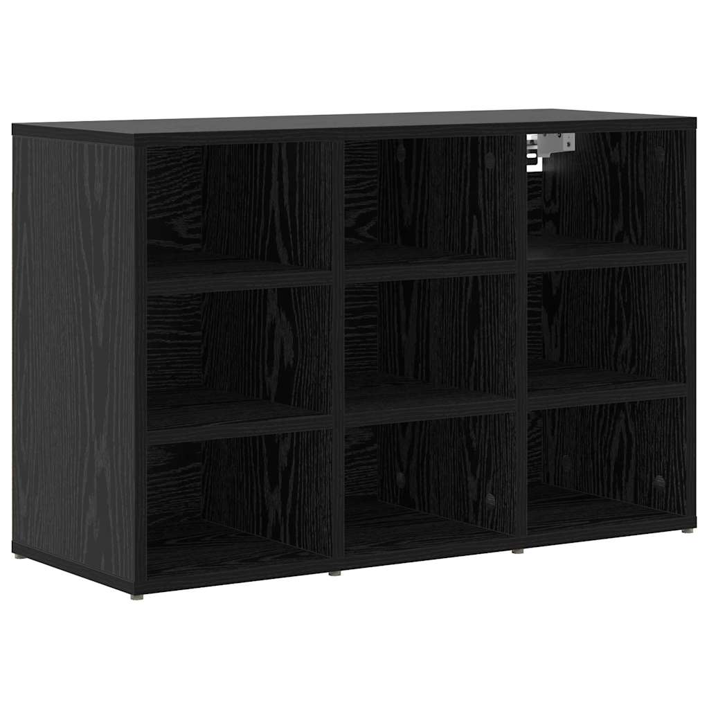 Schuhschrank mit Regal Schwarz Eichen-Optik 77,5 x 30 x 51 cm
