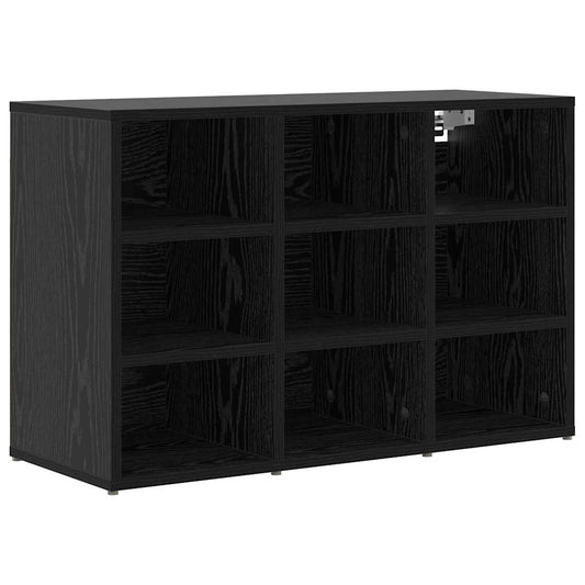 Schuhschrank mit Regal Schwarz Eichen-Optik 77,5 x 30 x 51 cm