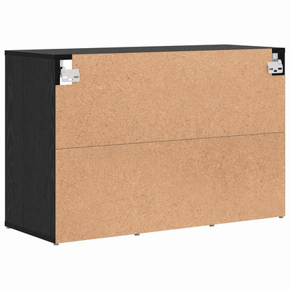 Schuhschrank mit Regal Schwarz Eichen-Optik 77,5 x 30 x 51 cm