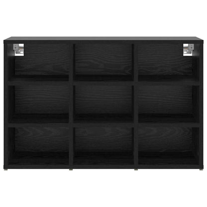Schuhschrank mit Regal Schwarz Eichen-Optik 77,5 x 30 x 51 cm