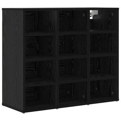 Schuhschrank mit Regal Schwarz Eichen-Optik 77,5 x 30 x 67 cm