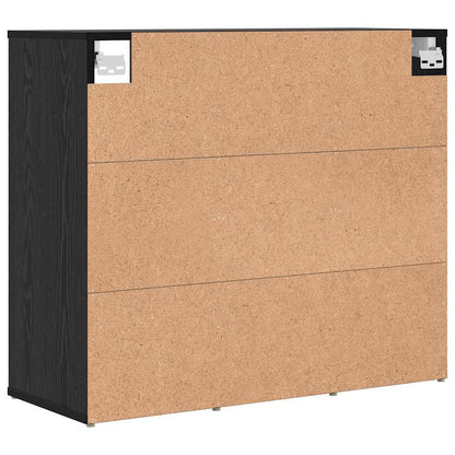 Schuhschrank mit Regal Schwarz Eichen-Optik 77,5 x 30 x 67 cm