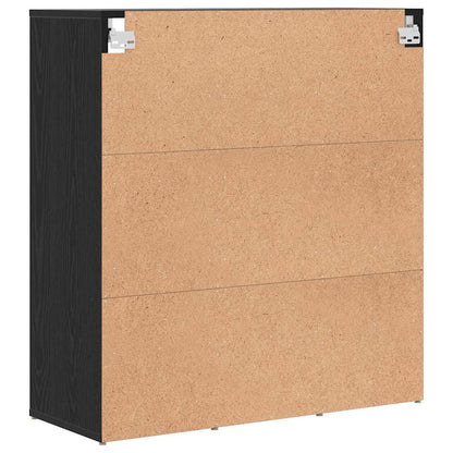 Schuhschrank mit Regal Schwarz Eichen-Optik 77,5 x 30 x 83,5 cm