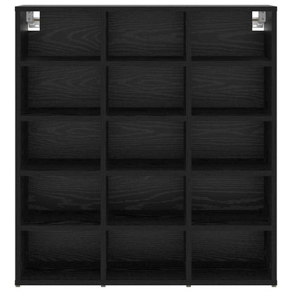 Schuhschrank mit Regal Schwarz Eichen-Optik 77,5 x 30 x 83,5 cm
