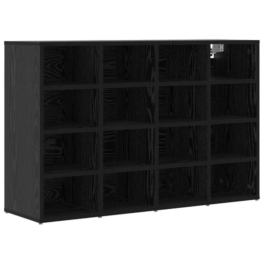 Schuhschrank mit Regal Schwarz Eichen-Optik 103 x 30 x 67 cm