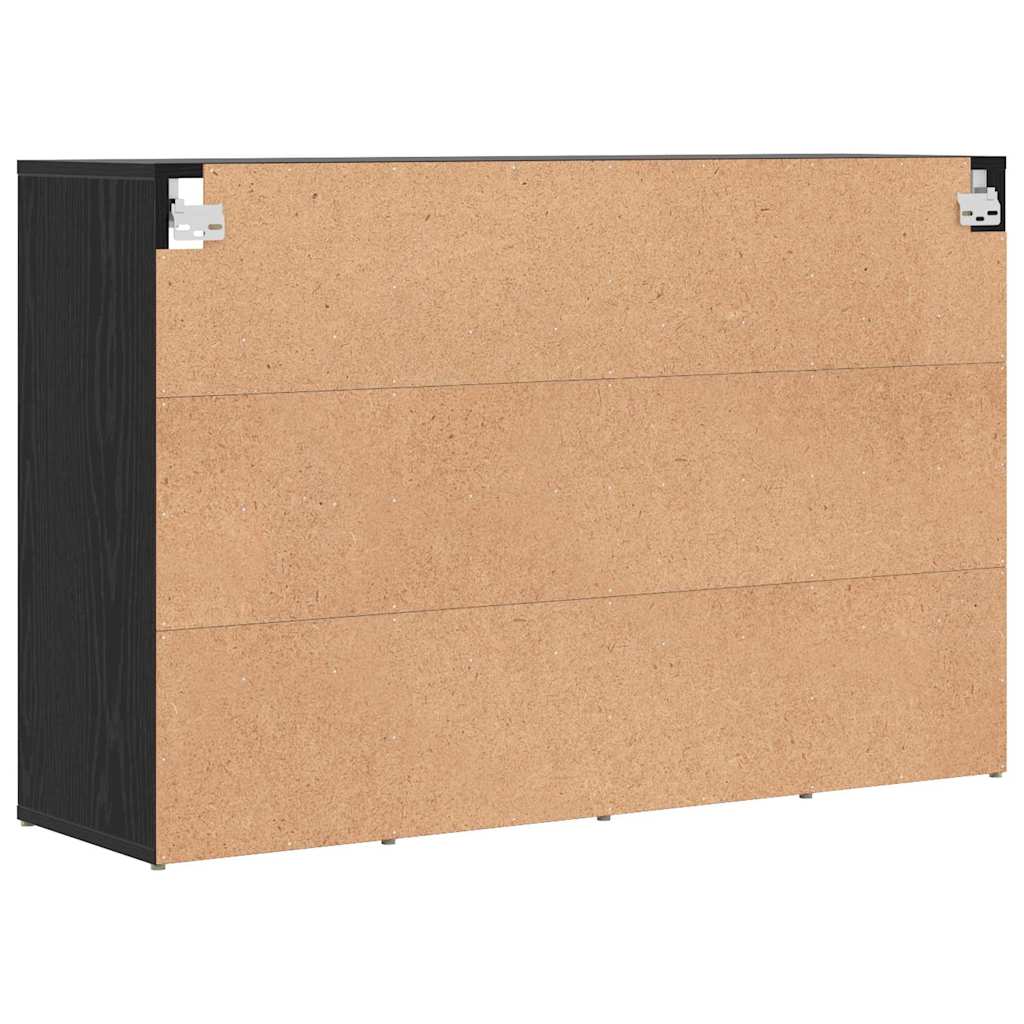 Schuhschrank mit Regal Schwarz Eichen-Optik 103 x 30 x 67 cm