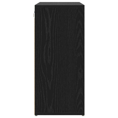 Schuhschrank mit Regal Schwarz Eichen-Optik 103 x 30 x 67 cm