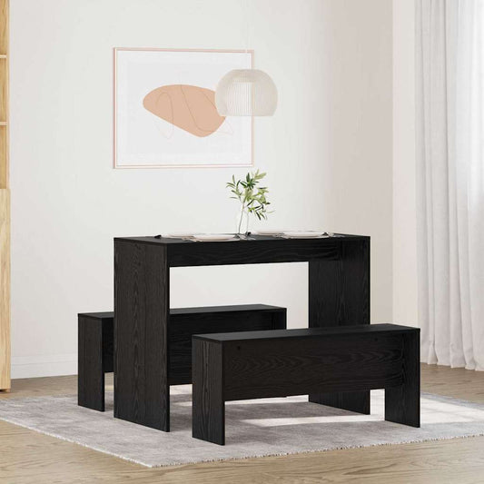 Essgruppe 2 pcs Schwarz Eichen-Optik 97 x 47 x 75 cm