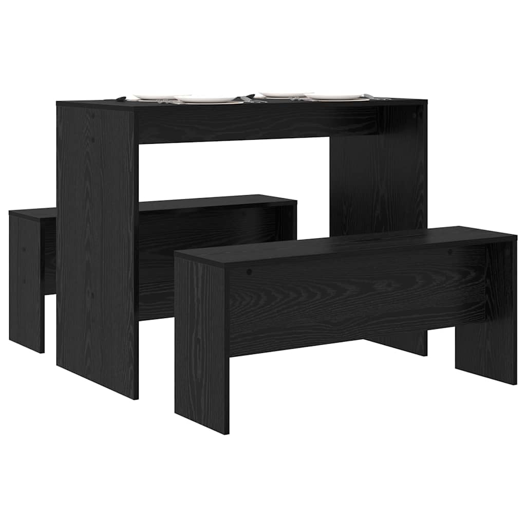 Essgruppe 2 pcs Schwarz Eichen-Optik 97 x 47 x 75 cm