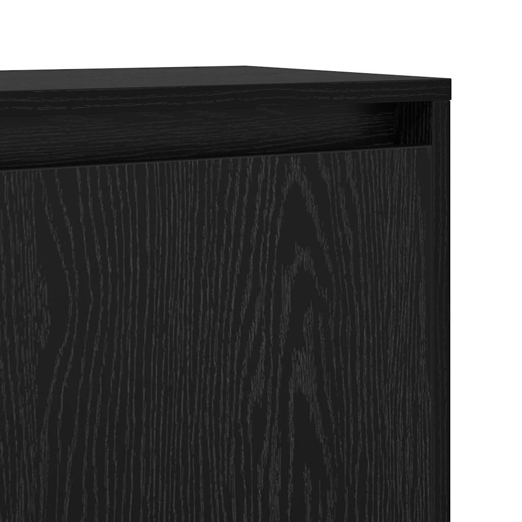 Sideboard Schwarz Eichen-Optik 97 x 29 x 75 cm Holzwerkstoff