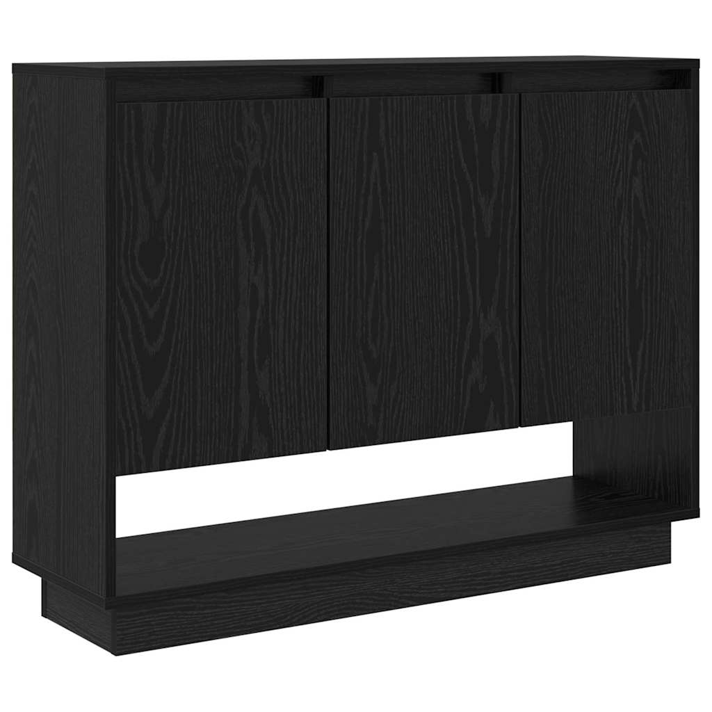 Sideboard Schwarz Eichen-Optik 97 x 29 x 75 cm Holzwerkstoff