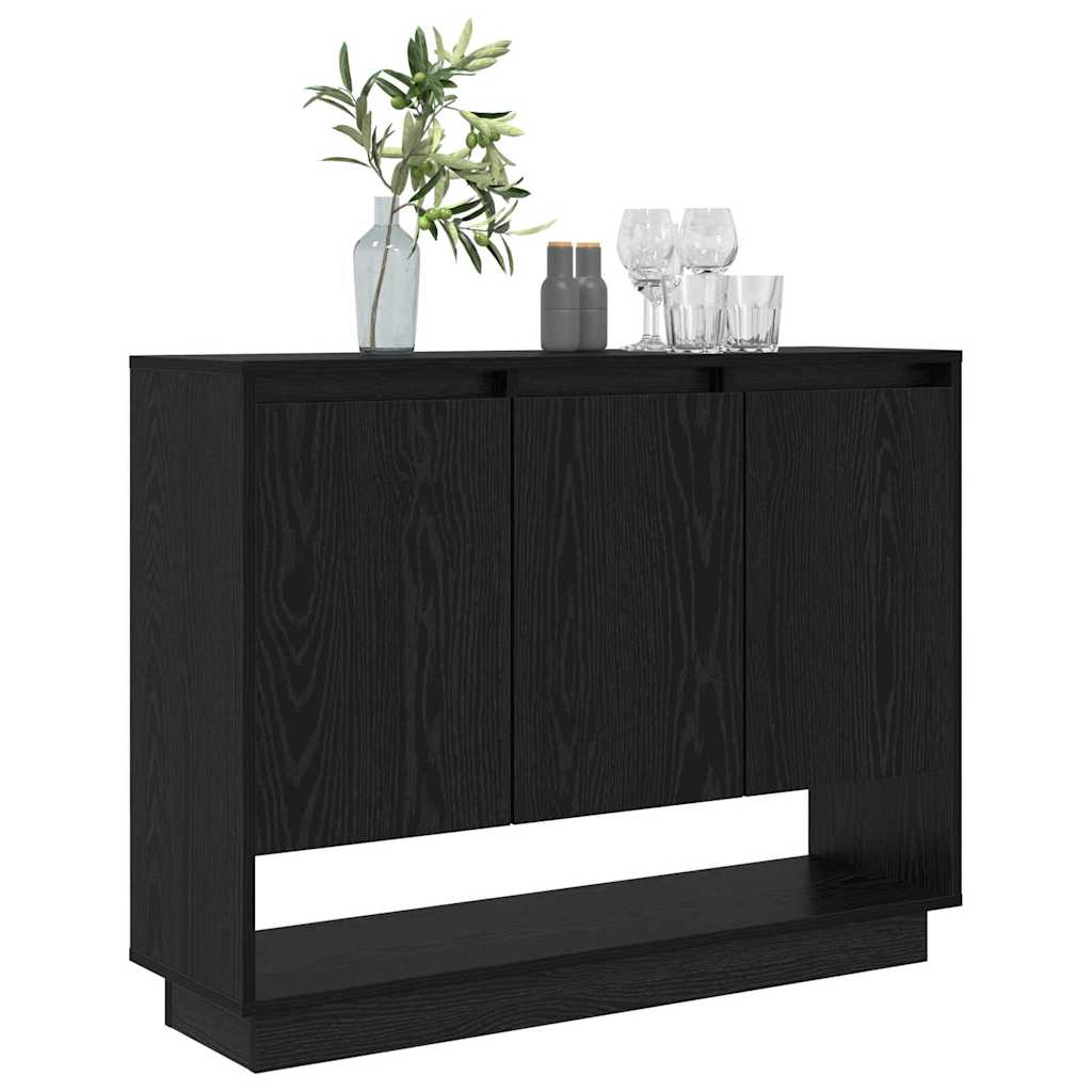 Sideboard Schwarz Eichen-Optik 97 x 29 x 75 cm Holzwerkstoff