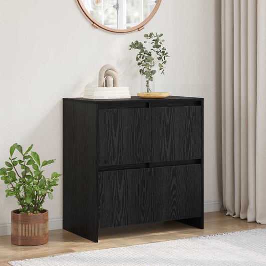 Sideboard Schwarz Eichen-Optik 70 x 41 x 75 cm Holzwerkstoff