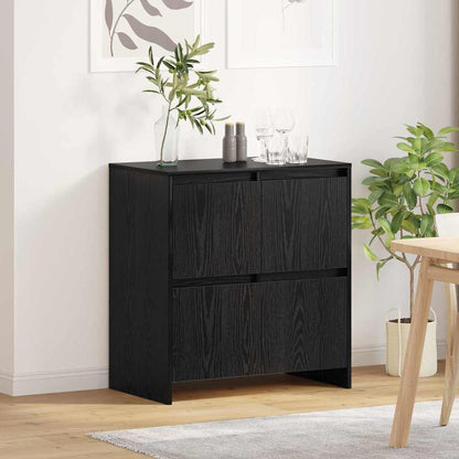Sideboard Schwarz Eichen-Optik 70 x 41 x 75 cm Holzwerkstoff