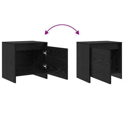 Nachttisch Schwarz Eichen-Optik 45 x 34 x 44,5 cm Holzwerkstoff