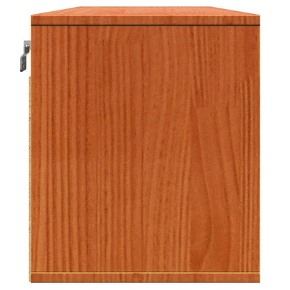 Wandschrank Wachsbraun 100 x 30 x 35 cm Massivholz Kiefer