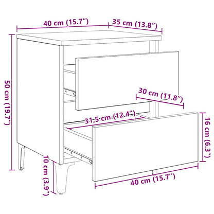 Nachttisch Altholz 40 x 35 x 50 cm Holzwerkstoff