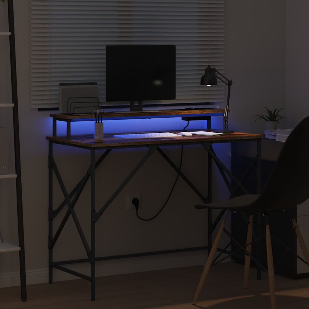 Schreibtisch Räuchereiche 100 x 50 x 86.5 cm Holzwerkstoff