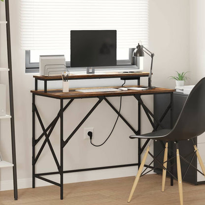 Schreibtisch Räuchereiche 100 x 50 x 86.5 cm Holzwerkstoff