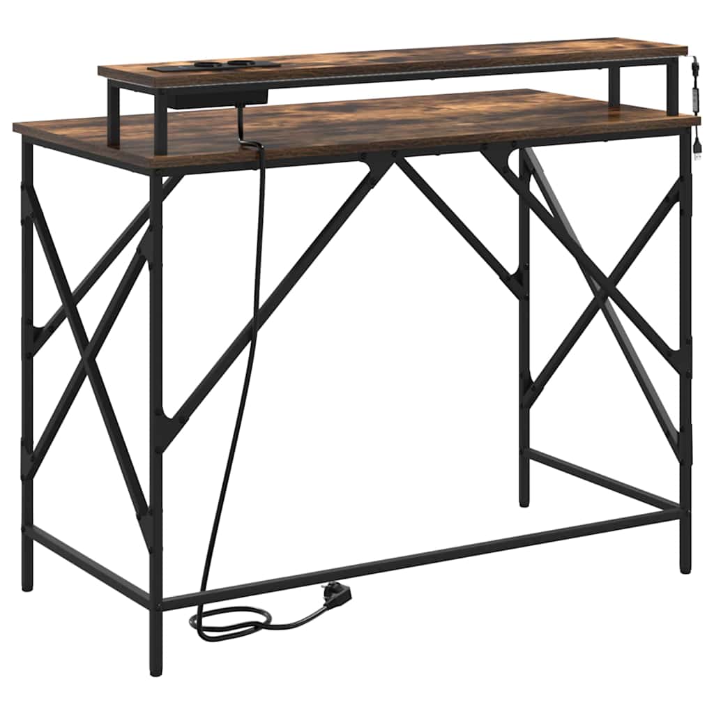 Schreibtisch Räuchereiche 100 x 50 x 86.5 cm Holzwerkstoff