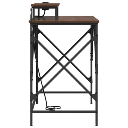 Schreibtisch mit Regal Braun Eichen-Optik 100 x 50 x 86.5 cm