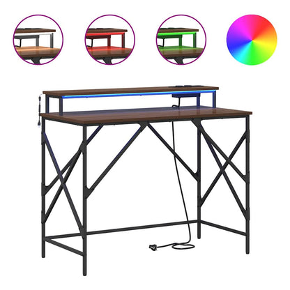 Schreibtisch mit Regal Braun Eichen-Optik 100 x 50 x 86.5 cm
