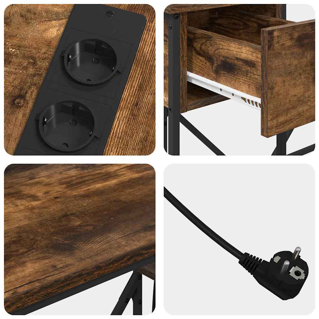 Schreibtisch Räuchereiche 120 x 79 x 86.5 cm Holzwerkstoff