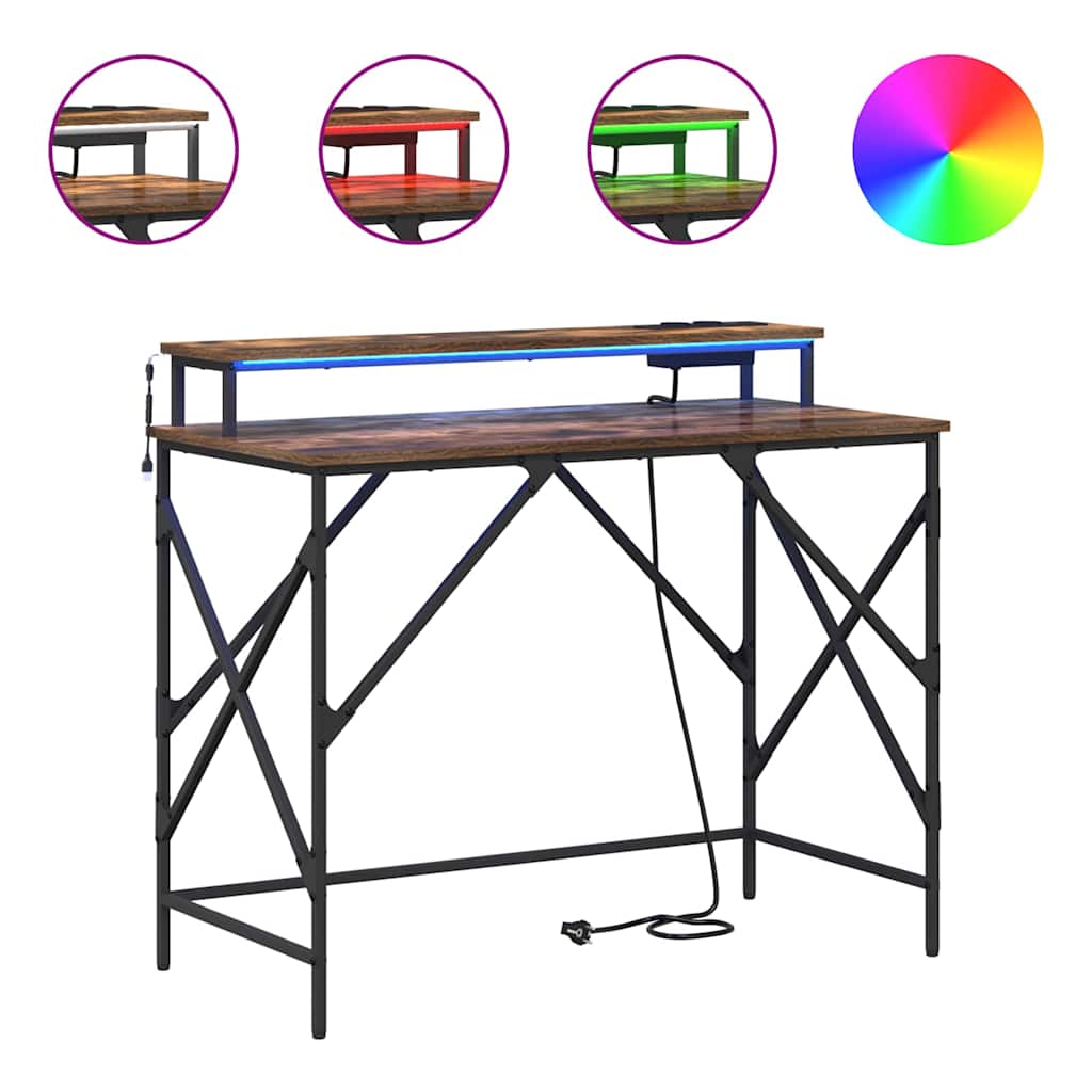 Schreibtisch Räuchereiche 120 x 79 x 86.5 cm Holzwerkstoff