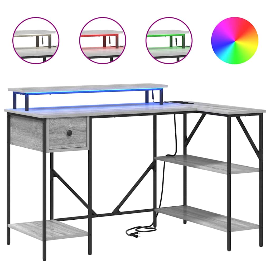 Schreibtisch Grau Sonoma 120 x 79 x 86.5 cm Holzwerkstoff