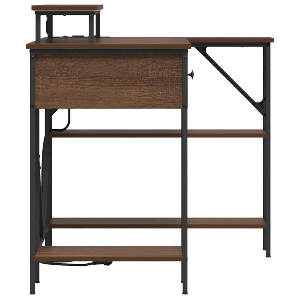 Schreibtisch mit Regal Braun Eichen-Optik 120 x 79 x 86.5 cm