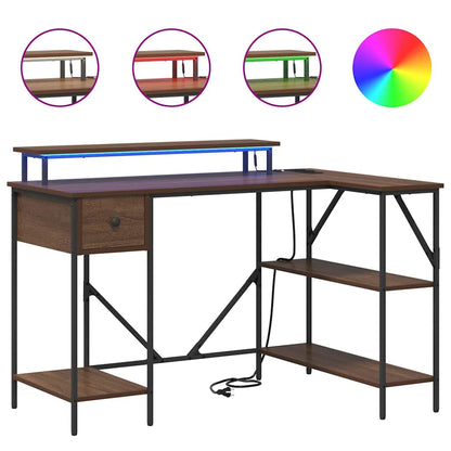 Schreibtisch mit Regal Braun Eichen-Optik 120 x 79 x 86.5 cm
