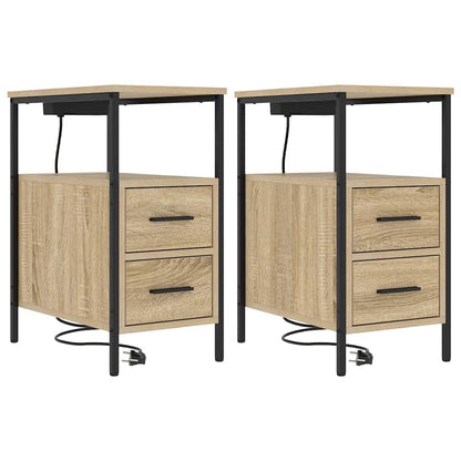 Nachttisch 2 pcs Sonoma-Eiche 30 x 48 x 61 cm Holzwerkstoff