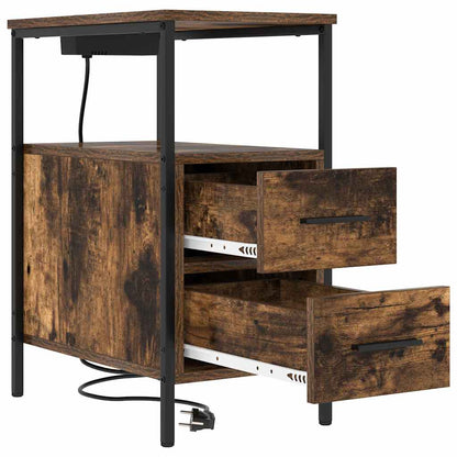 Nachttisch 2 pcs Räuchereiche 30 x 48 x 61 cm Holzwerkstoff