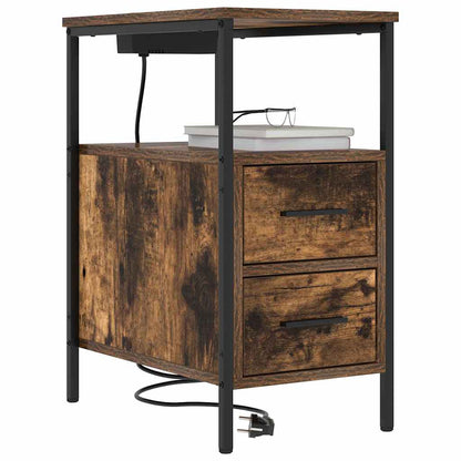 Nachttisch 2 pcs Räuchereiche 30 x 48 x 61 cm Holzwerkstoff