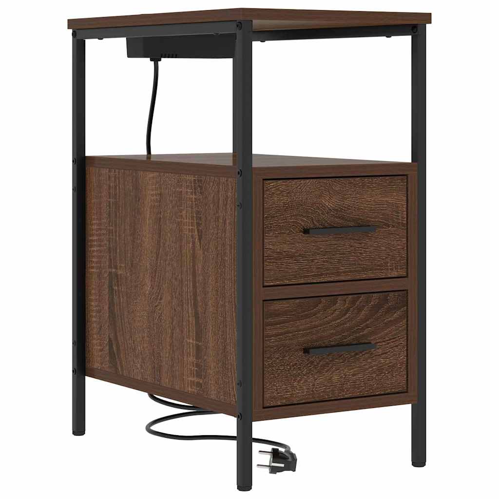 Nachttisch Braun Eichen-Optik 30 x 48 x 61 cm Holzwerkstoff