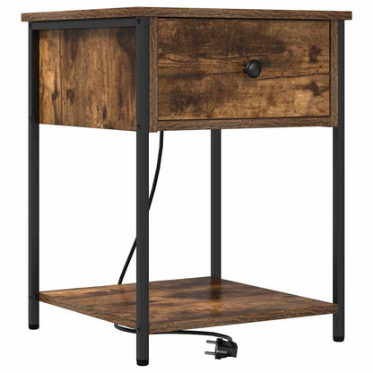 Nachttisch 2 pcs Räuchereiche 42 x 41 x 56 cm Holzwerkstoff