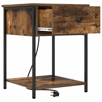 Nachttisch 2 pcs Räuchereiche 42 x 41 x 56 cm Holzwerkstoff