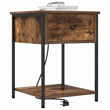 Nachttisch 2 pcs Räuchereiche 42 x 41 x 56 cm Holzwerkstoff