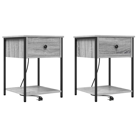 Nachttisch 2 pcs Grau Sonoma 42 x 41 x 56 cm Holzwerkstoff