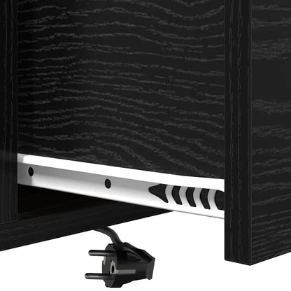 Nachttisch mit Ladestation Schwarz Eichen-Optik Holzwerkstoff