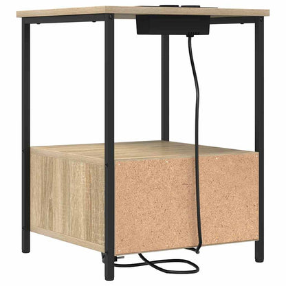 Nachttisch mit Ladestation Sonoma-Eiche Holzwerkstoff