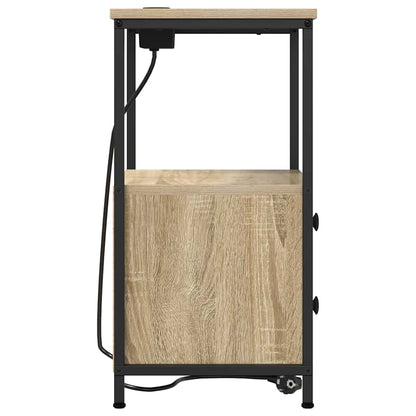 Nachttisch mit Ladestation Sonoma-Eiche Holzwerkstoff