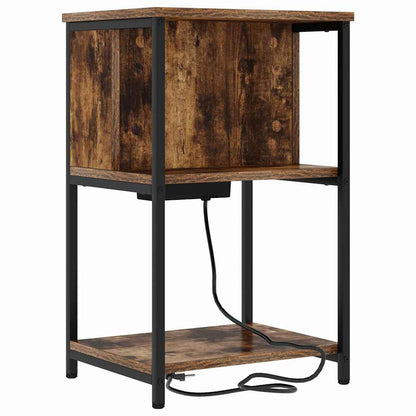 Nachttisch 2 pcs Räuchereiche 38 x 31 x 61 cm Holzwerkstoff